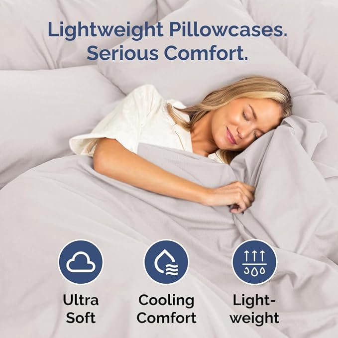 King Pillow Cases Set of 6 - Ultra Soft Hotel Quality Pillowcase Covers - Comfy. Cozy & Wrinkle Free - Shrink, Stain and Fade Resistant - Machine Washable Pillow Protectors - 6 Piece Set - Light Grey