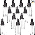 YIZHAO Clear Glass Dropper Bottle 1oz, Tincture Bottles with Glass Dropper, for Essential Oils, Aromatherapy, Cosmetic, Laboratory, Pharmacy, Liquids, Travel –12 Pcs