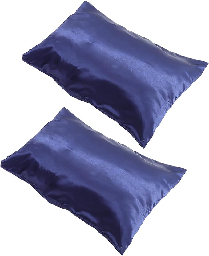 BESPORTBLE 2pcs Simulation Silk Pillow Covers Soft Polyester Satin Bed Pillowslip for Bedroom Hair Protection Lightweight Euro Sham Style