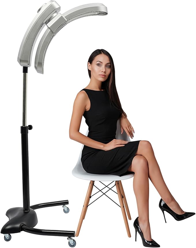 Hair Hydration Steamer, 950W Hair Steamer Adjustable Mist Size and Temperature Freestanding Nano Hair Steamer Anion Hair Color Processor for Salon SPA Barber Shop (Silver)