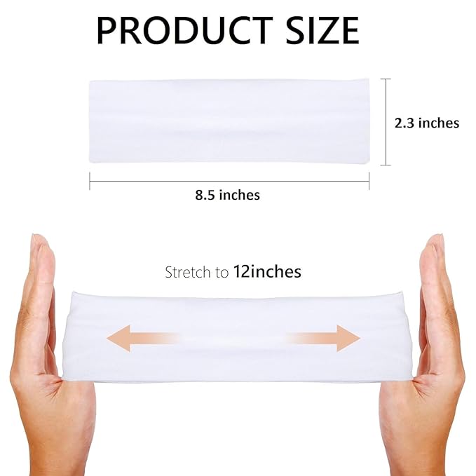 Black Women's Non-Slip Elastic Cloth Headbands - Fashion Hair Accessories 9 Pack