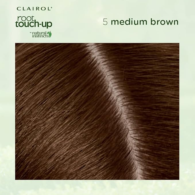 Clairol Root Touch-Up by Natural Instincts Permanent Hair Dye, 5 Medium Brown Hair Color, Pack of 1