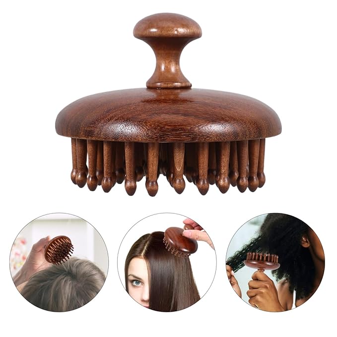 Handheld Wooden Scalp Massage Comb Ergonomic Design for Comfortable Grip Unisex Hair Styling Tool Wooden Massager for Scalp Care and Relaxation