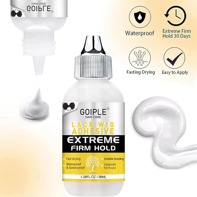 Wig Accessory Essentials Kit Lace Front Wig Glue, Wig Adhesive Extension Spray for Extend Boding Time of Lace Glue, Natural and Gentle Formula Lace & Skin Nutrition Spray Extend Duration of Adhesive