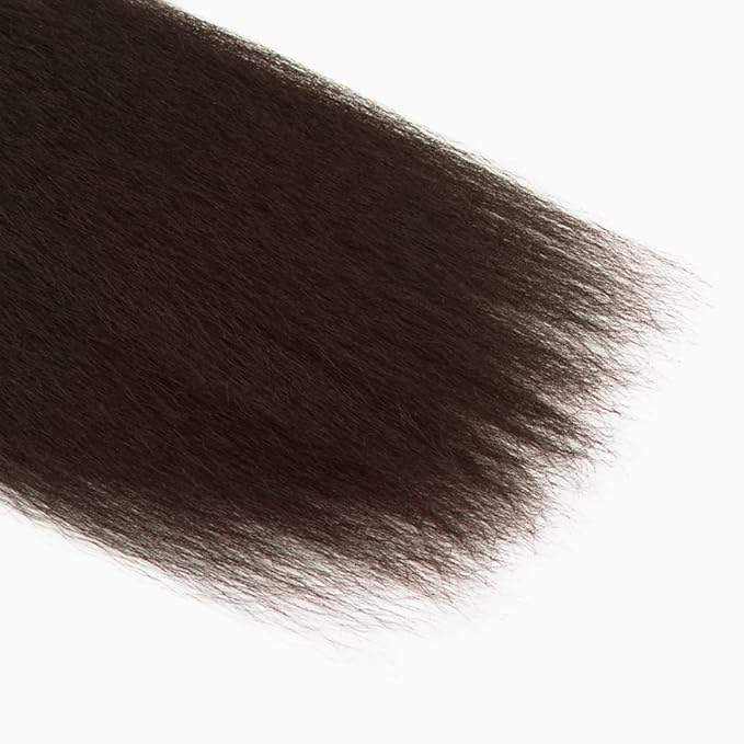 Color 4 Human Hair Bundles Brown Yaki Straight Bundle Mixed Length 3 Bundles 22 24 26 Inch Niegmeag Brazilian Virgin Soft and Sikly Remy Hair Extensions