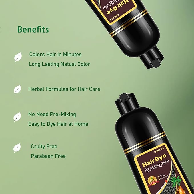 Fvquhvo Instant Hair Color Shampoo, Blonde Brown for Women Men, Long Lasting Brown Hair Dye Colors in Minutes, Easy to Use