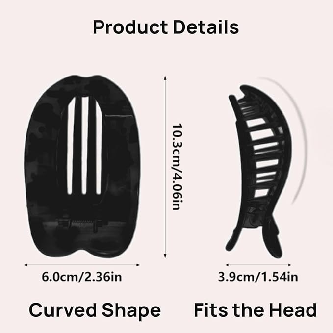 Women Flat Hair Claw Clips, Large Matte Non-Slip Hair Clips, 4-Pack Strong Styling and Hold Suitable for Thick Hair, Women Hair Accessories, Duckbill Shaped Hair Clips