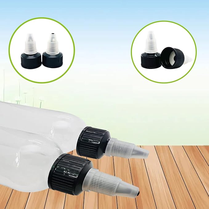 2 Pcs 16oz Dispensing Bottles, Plastic Squeeze Bottles with Twist Top Cap
