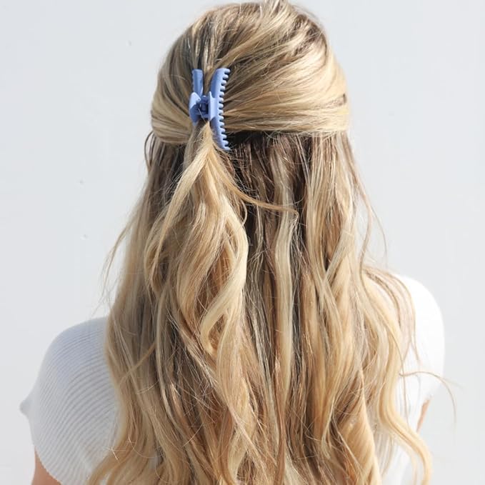 KAXI Hold Everything Mini Hair Claw, Perfect for Thick & Thin Hair, Straight, Wavy or Curly, Strong Clip With 32 teeth & Many Colors to Choose (Sky Blue)