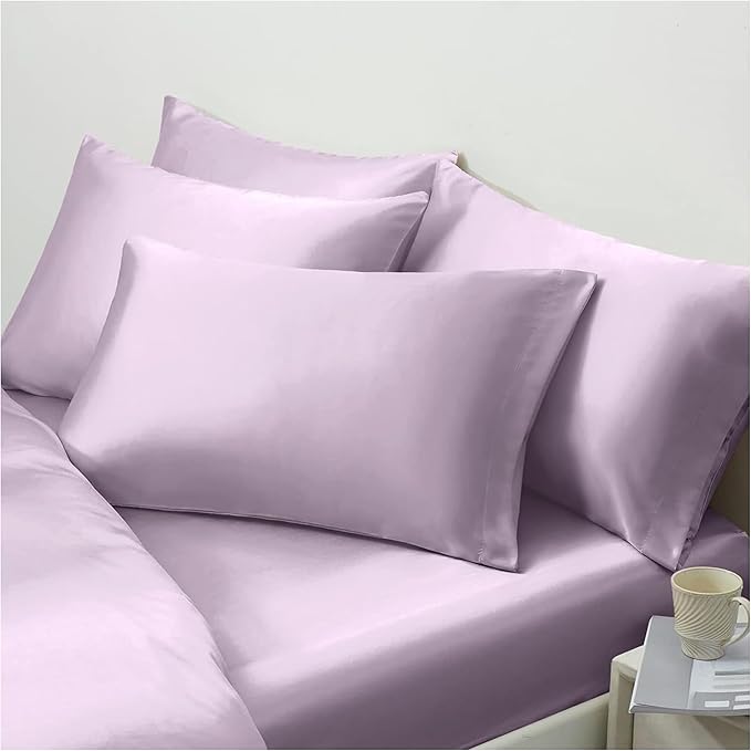 Mulberry Silk Pillowcase King Size Lavender Luxury Made in USA, Premium Silk Pillow Cases Purple for Hair and Face, Real 22 Momme, Anti Aging, 1 Pc 20"x36" (King, Purple)
