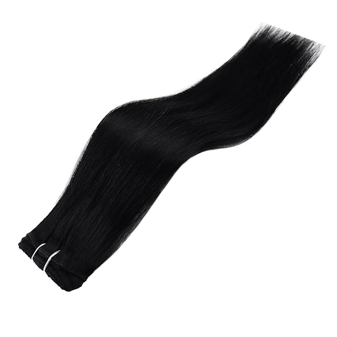 Full Shine Short Hair Extension Clip ins Lace Weft Black Hair Clip in Extensions Straight Natural Hair for Short Ease of Use 3 Pcs 60 Grams 10 Inch