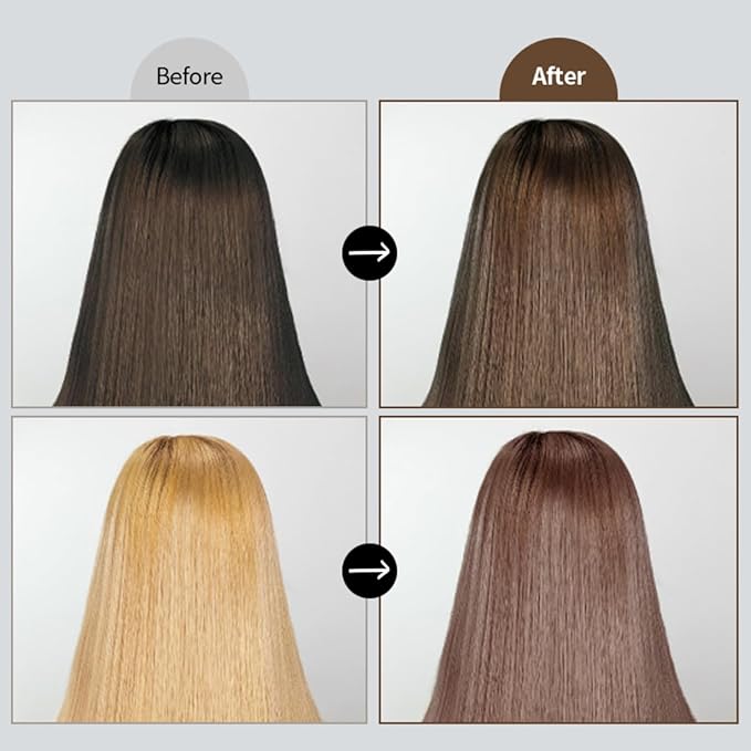 eZn Pudding Hair Dye, Ammonia-Free, Semi-Permanent DIY Korean Hair Dye Color with Keratin (Mute Skin Brown)