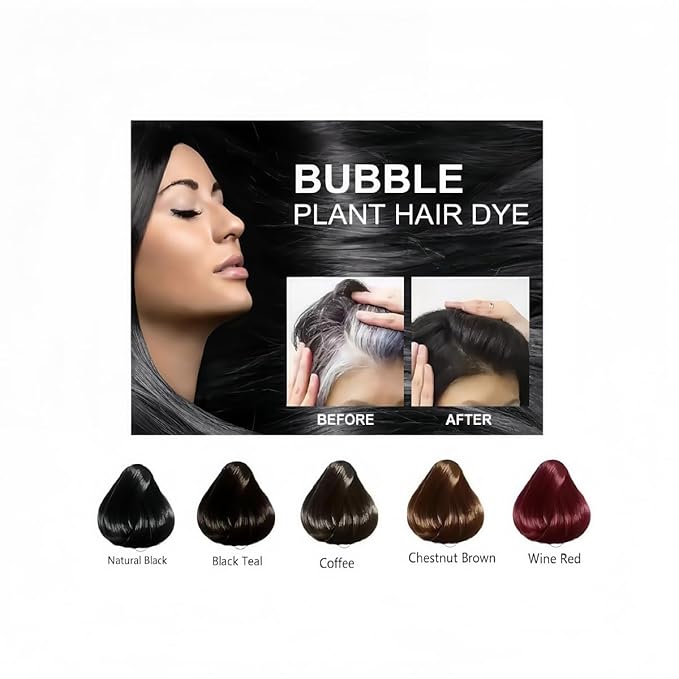 200 ML Beirou Bubble Hair Dye, Natural New Botanical Bubble Hair Dye Hair Dye Shampoo for Women Men. (Chestnut Brown)