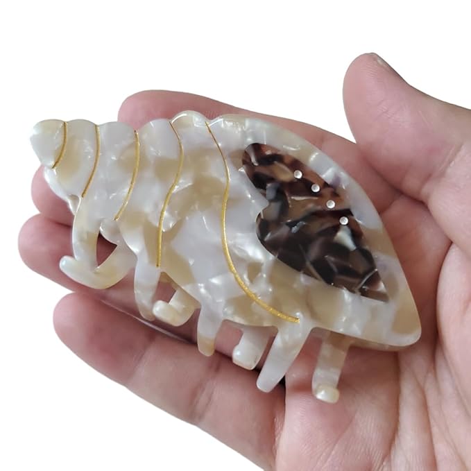 Spiral Conch Claw Clip,Acetate Hair Clips,Small Claw Clips for Women,Brown