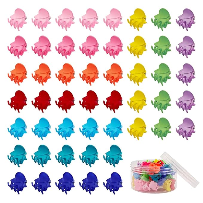50 PCS Mini Hair Claw Clips， Bangs Strong Grip Multifunction Clamp Clips. (Matte Colors)