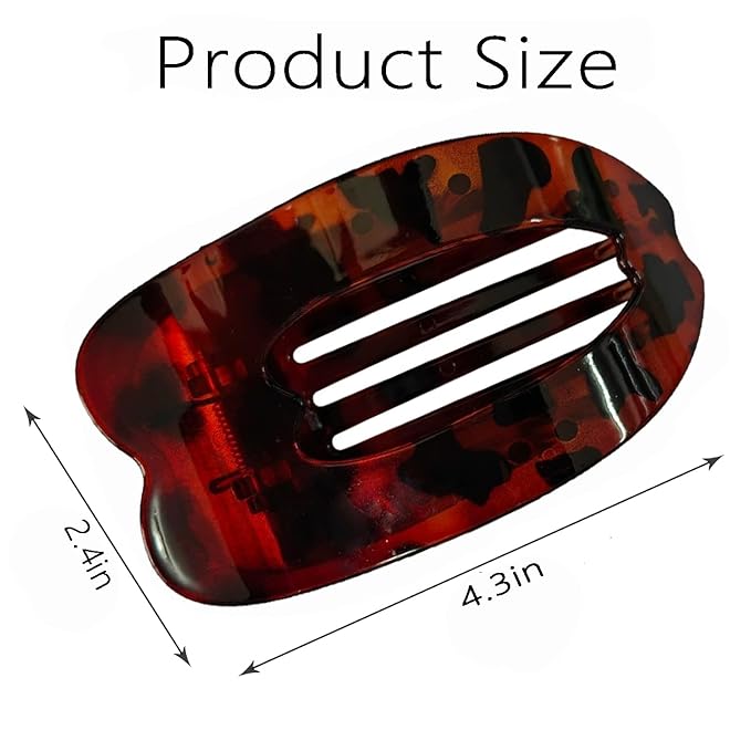 4 PCS Flat Hair Clips, Strong Hold Hair Clips for Thick Thin Hair, Stylish Classic Hair Barrettes, Large Flat Claw Clips for Women Girls (Mixing)