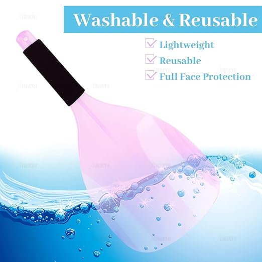 AUEAR, Pro Barber Hair Salon Face Sheild, Hand-held Shields for Hairspray, Plastic Protective Cover Hairdressing Haircut Stylist Cutting Makeup 2 Packs