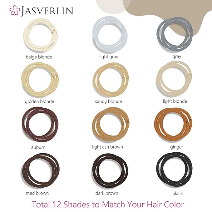Blonde Hair Ties Hair Elastic for Women’s Hair, No Metal 4mm Hair Tying Bands Ponytail Holders for Braided Thick Long Straight Hair Styling Accessories 50 Pieces (Sandy Blonde)