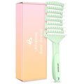 Hair Brush, Curved Vented Detangling Hair Brushes for Women Men Wet or Dry Hair,Faster Blow Drying Styling Professional Paddle Vent detangler brush (Light Green)
