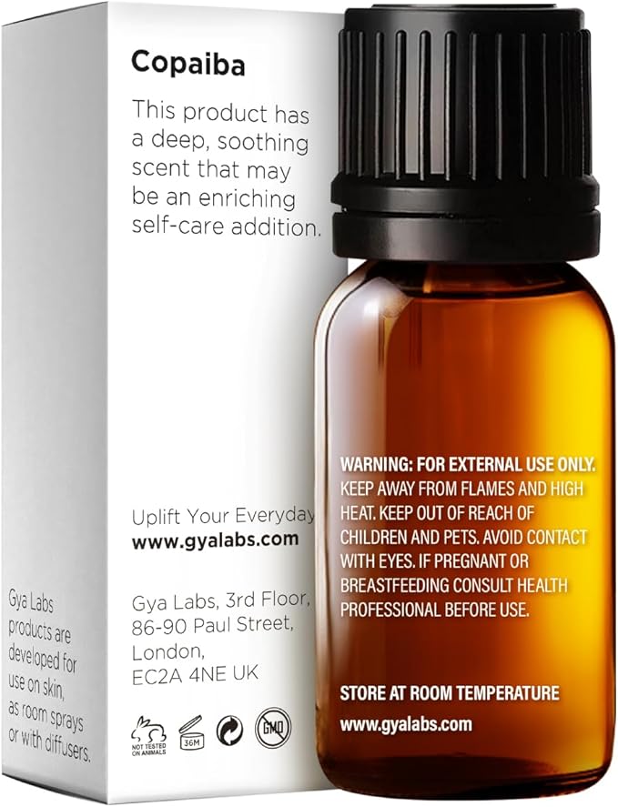 Gya Labs Copaiba Essential Oil - 0.34 Fl Oz - for Hair, Skin, Diffuser, Aromatherapy & DIY Candle Making Scent