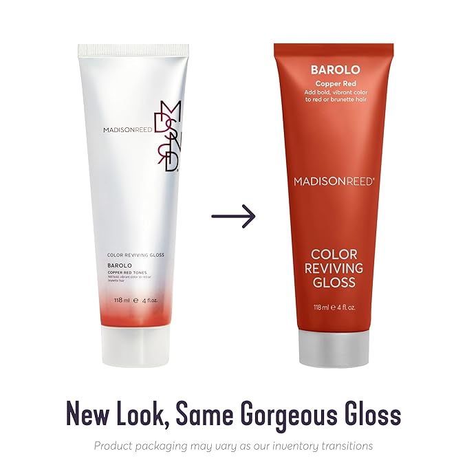 Madison Reed Color Reviving Gloss, Barolo - Red, Semi-Permanent Hair Dye, Enhances Hair Color & Corrects Tone, Adds Brilliant Shine, Keratin & Argan Oil, 4 Fl Oz (118 mL)