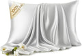 Luxury 6A Mulberry Silk Pillowcase & Silk Pillow Case for Hair & Skin – Anti-Wrinkle, Hidden Zipper – Best Beauty Sleep Solution for Women (Gray, Queen)