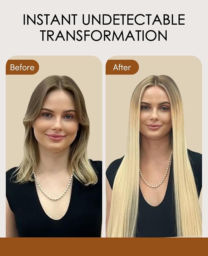 VINBAO Invisi Edge Tape in Hair Extensions 50g Balayage Ombre Brown to Platinum Blonde Injection Tape in Hair Extensions Real Human Hair 20pcs Natural Blend 18inch #8T60