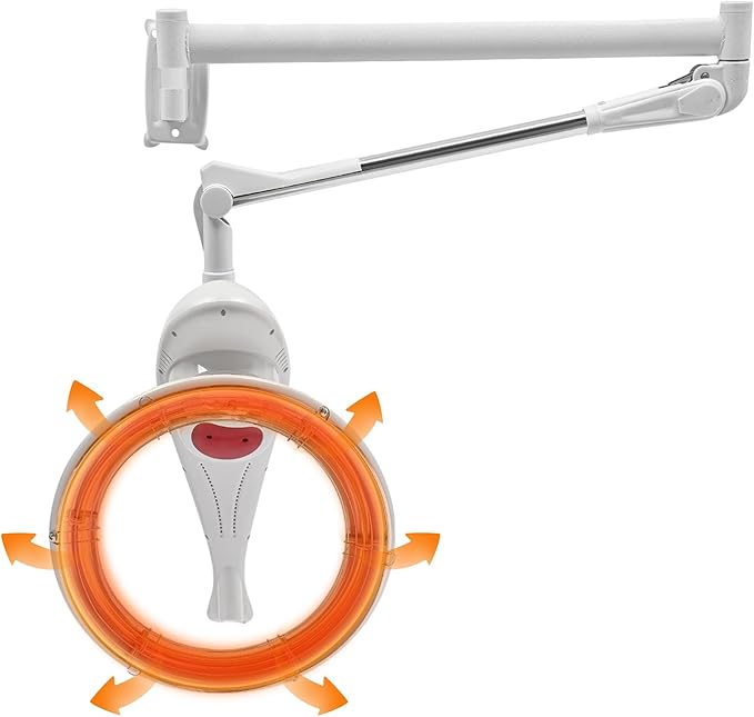 Hair Treatment Machine, 950W Wall Mount Orbiting Rotating Hair Processor for Salon Spa Family, Time Adjustable, White(Style 8)