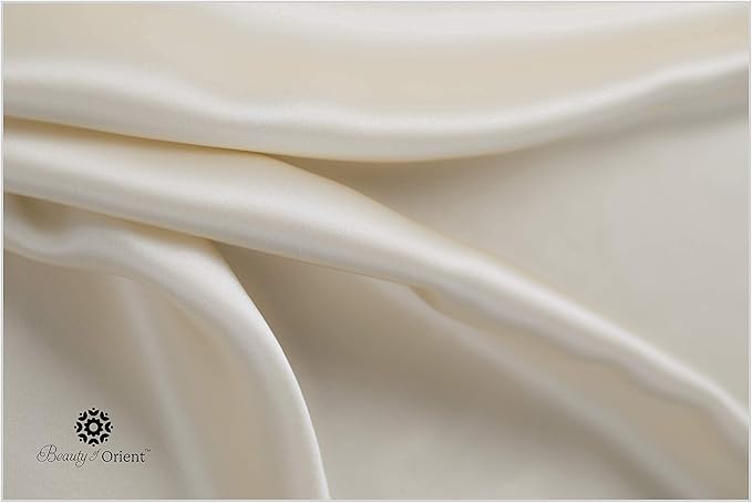100% Pure Mulberry Silk Pillowcase for Hair and Skin, 19 Momme, Vanilla Ice, King - 20" x 36"