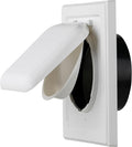 NO-PEST VENT, Exclusive Dual Door Dryer Vent Cover Outdoor 4 inch with Collar, Made in USA w Highest UV Resistant Plastic in any Outdoor Vent Cover (White, 4" Plastic WIth Collar)