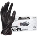 ForPro Disposable Vinyl Gloves, Black, Industrial Grade, Powder-Free, Latex-Free, Non-Sterile, Food Safe, 2.75 Mil. Palm, 3.9 Mil. Fingers, Medium, 100-Count