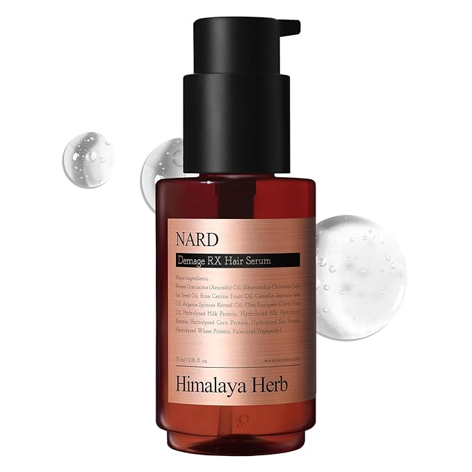 NARD RX Hair Serum 2.36 oz - Silky, and Smoothness (Containing Amino Acids, Protein, Keratin, Silk, 11 Peptides, Vitamin E, and 6 Oils) Leave in Conditioner - For Damaged Hair