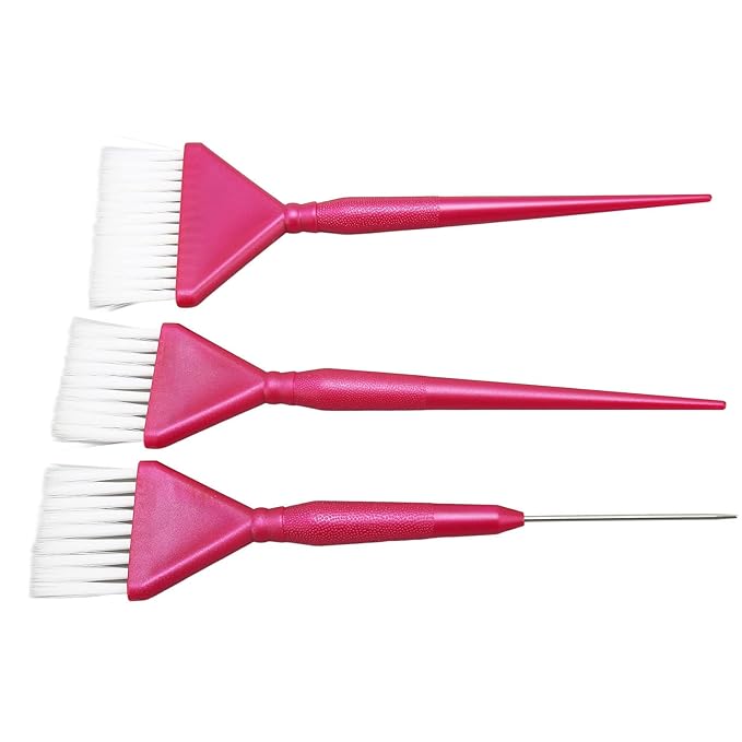 ZJchao Hair Dye Brush, Hair Color Brush Dye Applicator 3PCS with Ergonomic Handles for Dyeing, Bleaching, Treatment