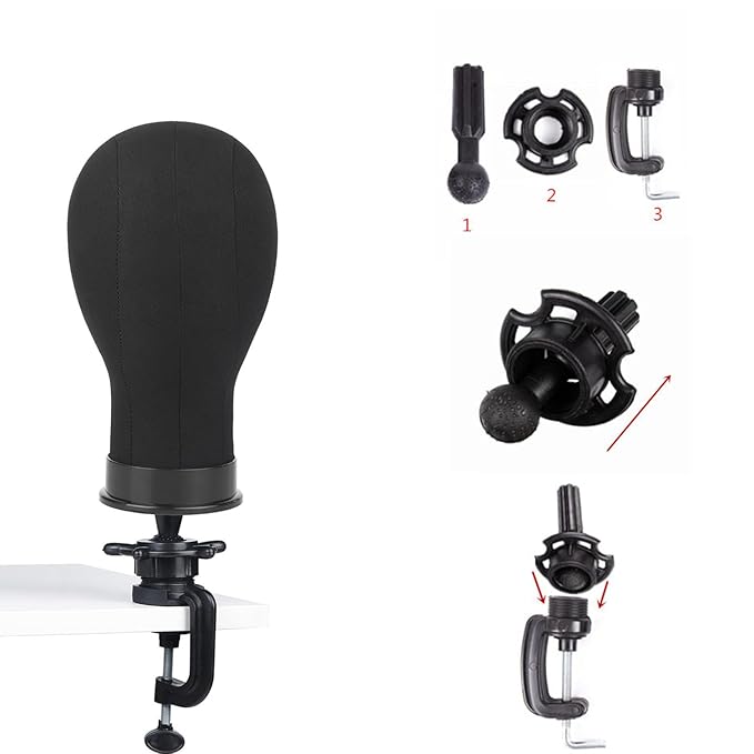 Wig Head 24Inch Canvas Block Head Wig Stand with Mannequin Head for Making Wigs Display Styling