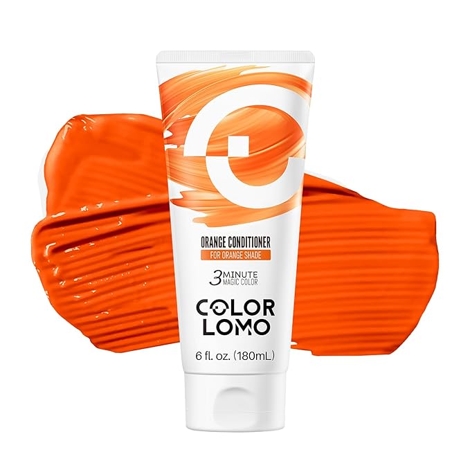 Semi Permanent Hair Color - 6 oz Color Depositing Conditioner with Shea Butter & Almond Oil- Color Conditioner Depositing Hair Mask - Vegan, Paraben, Ammonia & Sulfate Free -Orange
