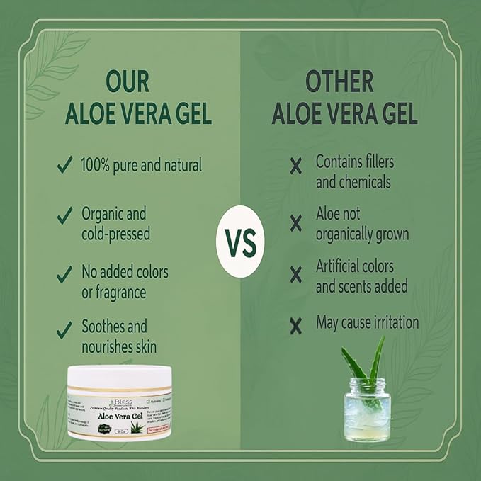 Bless International-Organic-Aloe-Vera-Gel 96%-Pure-Freshly-Made-Within-12-Hours-Of-Harvest Perfect-For-Face-Body-Scalp-&-Hair-Hydration Soothing-Moisturizer-For-Sunburn-And-After-Sun-Care-4-oz
