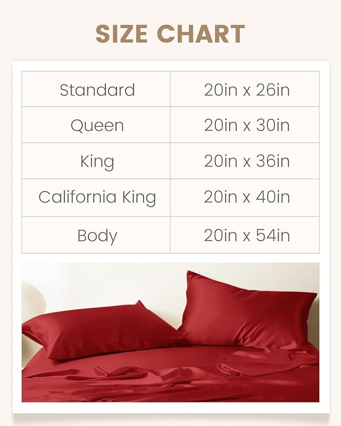 THXSILK 100% Silk Pillowcase for Hair and Skin, Both Sides Grade 6A+ Natural Mulberry Silk Pillow Case with Hidden Zipper, Soft and Smooth Red Pillowcase(1pc, Queen Size 20"x30")