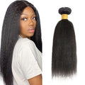 Human Hair Bundles Color 1B Kinky Straight Bundles 24 Inch Brazilian Virgin Soft and Silky Remy Hair Extensions Niegmeag Double Weft Natural Black Yaki Straight Bundle 100g
