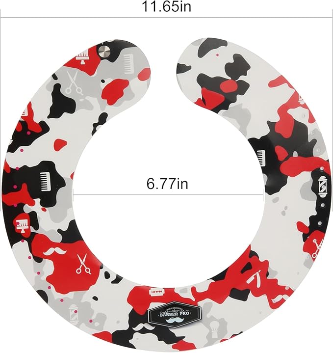 Hair Cutting Collar, Styling and Hair Cutting Aids Neck Shield Neck Wrap, with Adjustable Closure, Non-Slip Neck Wrap for Hairdressing Hair Dye or Hair Cut (Red Camouflage)