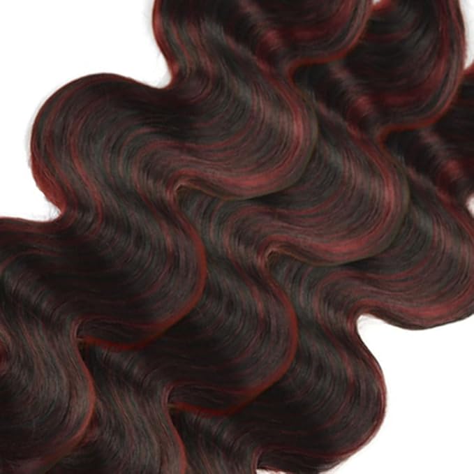 30 32 34 Inch 99j Bundles Human Hair Burgundy Body Wave Bundles 2 Tone Red and Black Bundle Grade 8A Brazilian Virgin Remy Hair Extensions For Woman