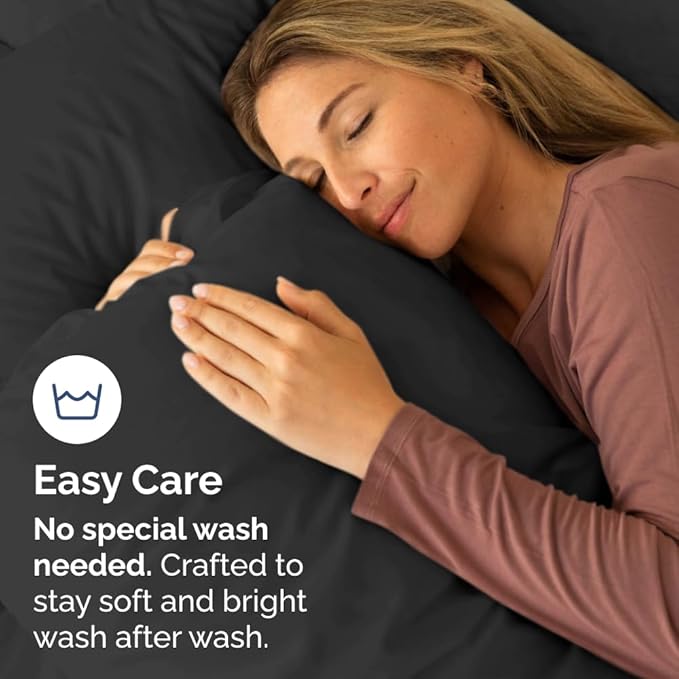 Standard Pillow Cases Set of 10 - Ultra Soft Hotel Quality Pillowcase Covers - Comfy, Cozy & Wrinkle Free - Shrink, Stain and Fade Resistant - Machine Washable Pillow Protectors - 10 Piece Set - Black