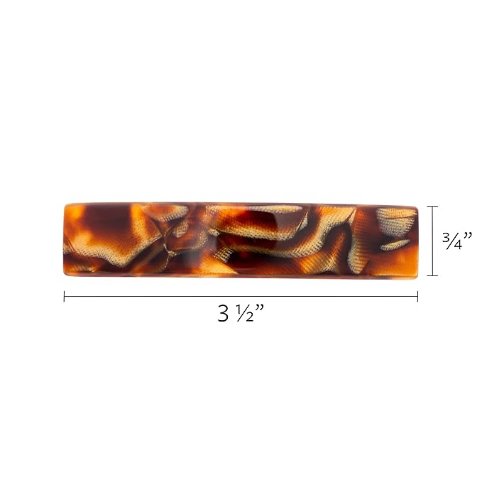 Brown Hair Barrette for Thin Hair, Classic Rectangle French Barrette for Women, Lightweight and Comfortable, Strong Hold, Africa | France Luxe