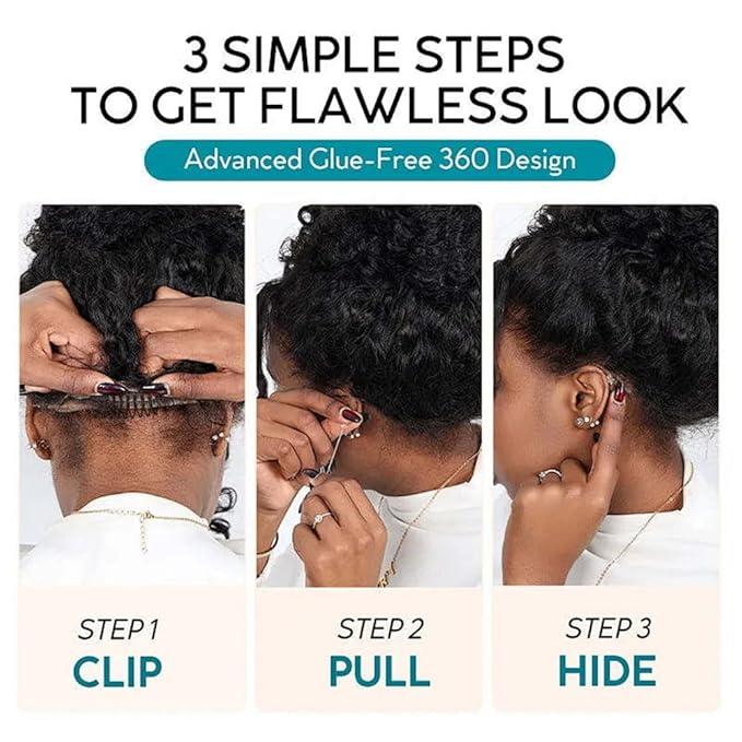 Hidden Strap Invisi Strap Straight 360 Glueless Wigs Human Hair Pre Plucked Pre Bleached Brazilian Virgin Wig With Drawstring 250 Density HD Full Lace Front Wigs Human Hair 16Inch