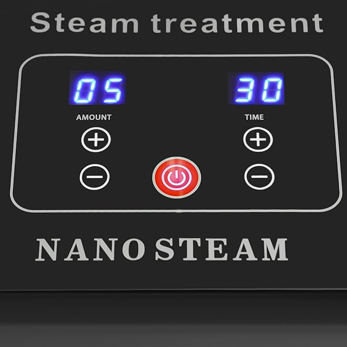 3 In 1 Standing Nano Hair Steamer for Deep Conditioning Heated Micro Mist Spray Negative Ion Blue Light Nanoscale Hair Care Steamer Machine with Removable Nozzle and LED Light for Barbershops, Salons
