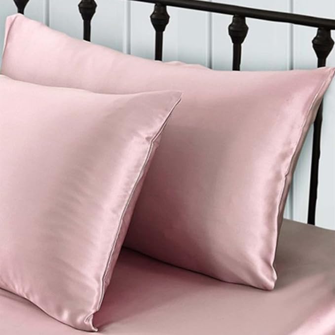 Pink Silk Pillowcase - Certified 22 Momme Organic Mulberry Silk, Silky Pillow Cases for Beauty Sleep, Anti-Wrinkle, Girly Gifts for Women, Premium Self Care Item, 1 Pc 20"x36" (King, Pink)
