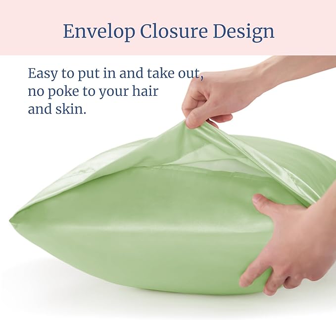 BEDELITE Satin Pillowcase for Hair and Skin, Super Soft and Cooling Similar to Silk Pillow Cases 2 Pack with Envelope Closure, Gift for Women Men(20"x36" King Size, Gleam)