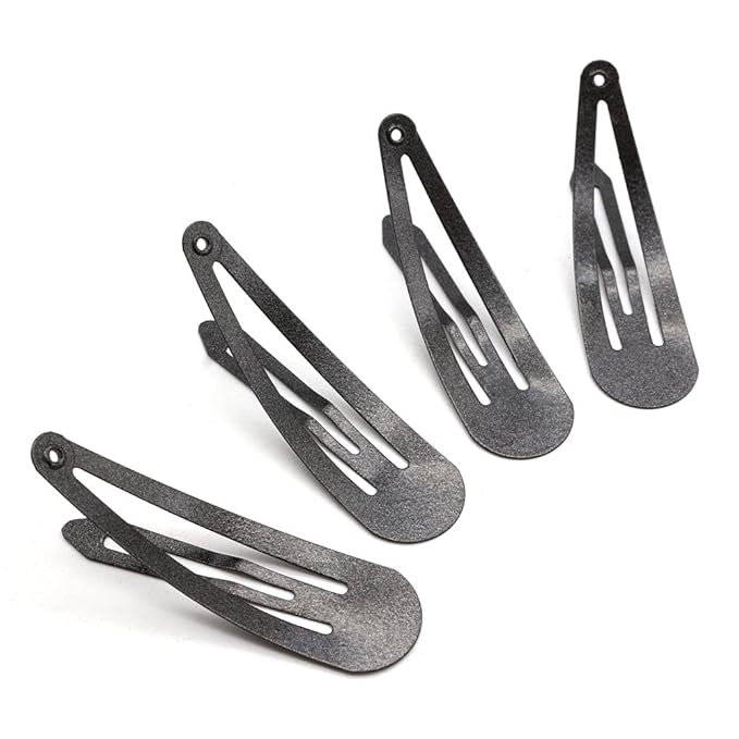 Dofash Snap Hair Clips Metal Grips 5CM/2IN Claw Clips for Thin Hair Basic Hair Accessories Hair Clips for Women (Black)