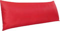 NTBAY Zippered Satin Body Pillow Pillowcase, Silky Slip Cooling Body Pillow Cover, Long Side Hidden Zipper, 20 x 54 Inches, Red