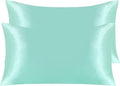 NTBAY 2 Pack Satin King Pillowcases for Hair and Skin, Luxurious and Silky Pillow Cases with Envelope Closure, 20x40 Inches, Light Blue