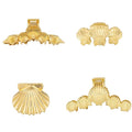 4PCS Gold Seashell Metal Claw Clips, Large Heavy Duty Hair Clips for Thick Hair, Beachy Bling Hair Accessories for Women & Girls